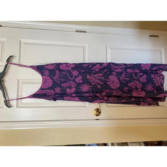 Women's Floral Print Maxi Dress with Spaghetti Straps - Picture 1 of 4